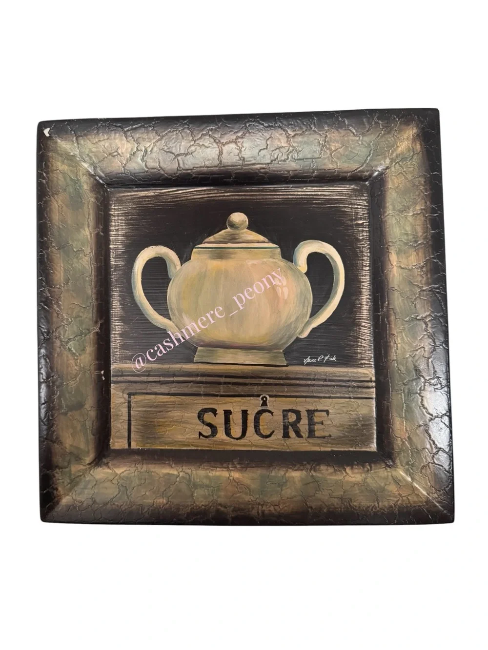 Arnie Fisk Maison Du Cafe The Creme Sucre Cafe Heavy Plates Decor 10”x10” Set